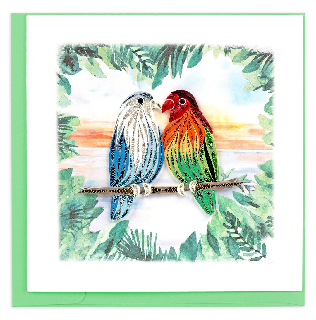 Pair of Lovebirds Quilling Card