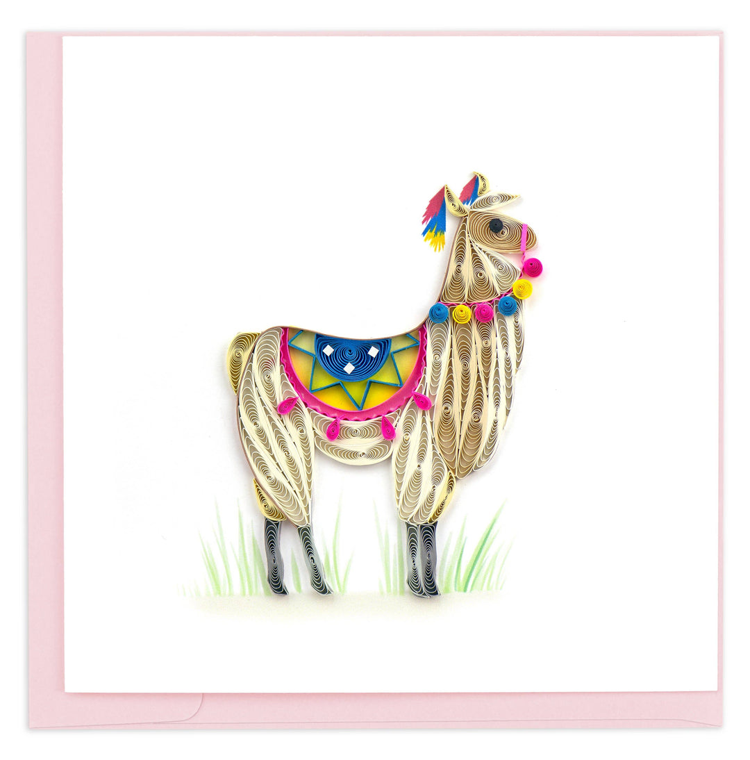 Llama Quilling Card