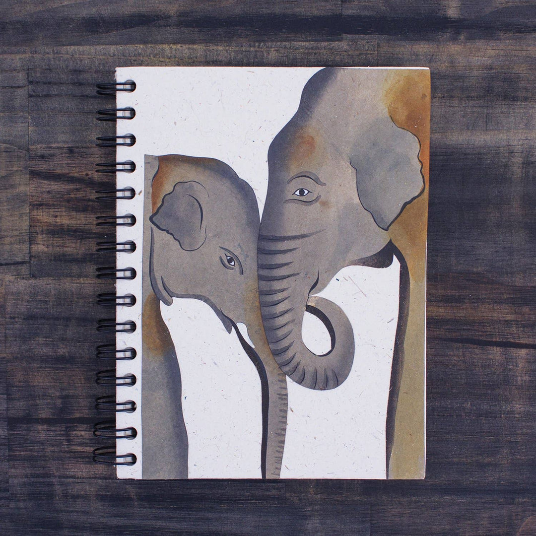 Painted Elephants Large Notebook