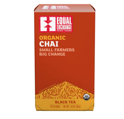 Chai Black Tea 20 Tea Bags Organic Equal Exchange