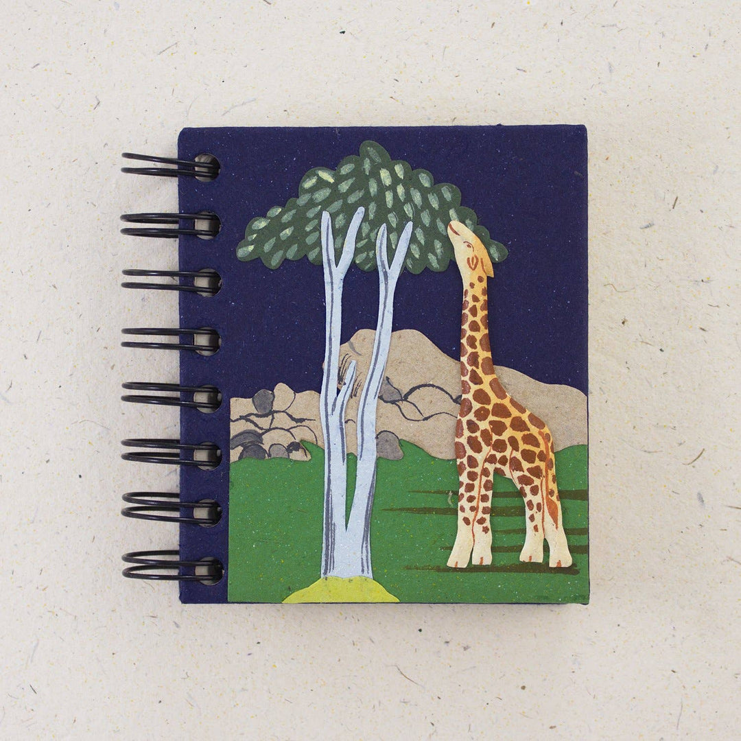 Giraffe Dark Blue Small Notebook