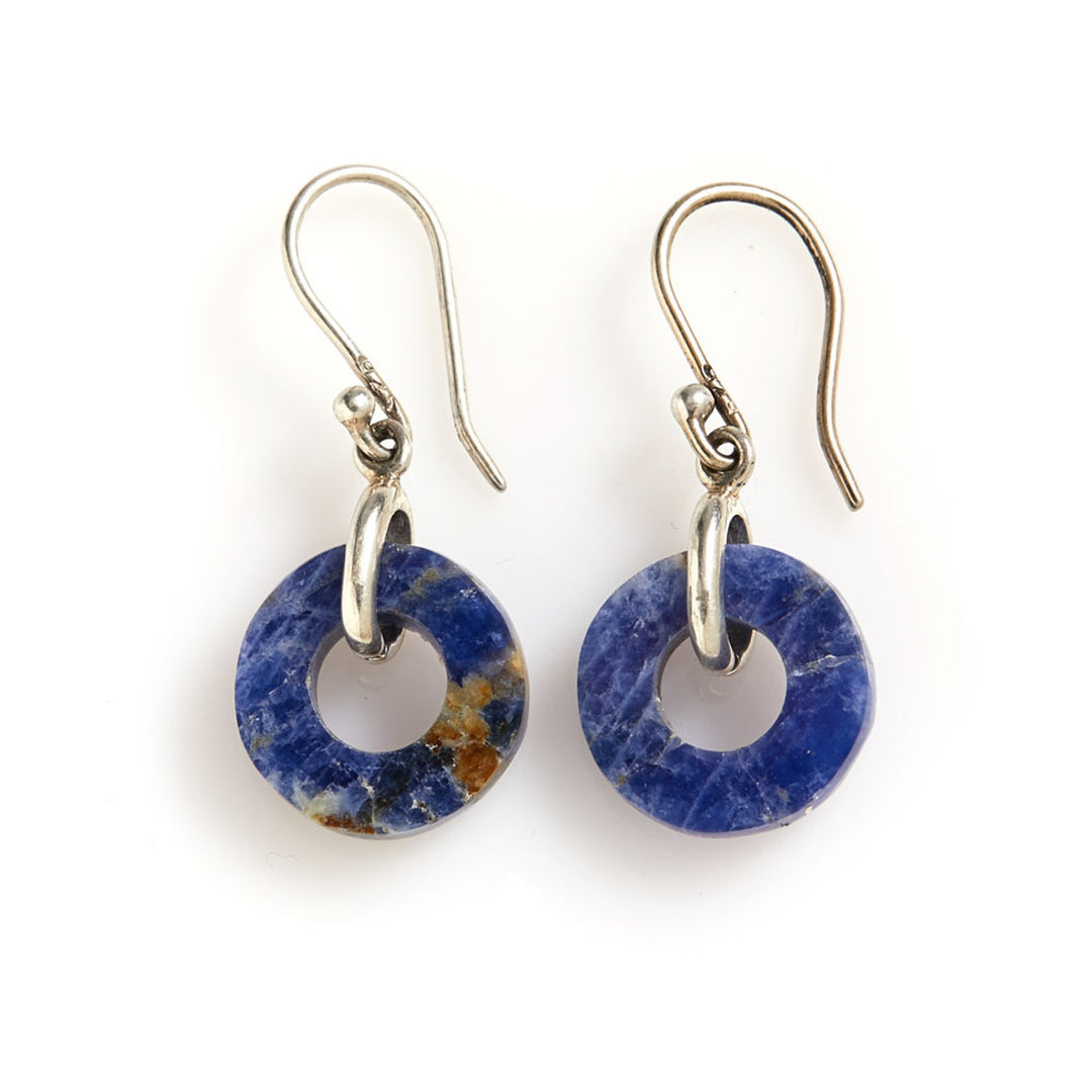 Peruvian Lapis Circle Earring