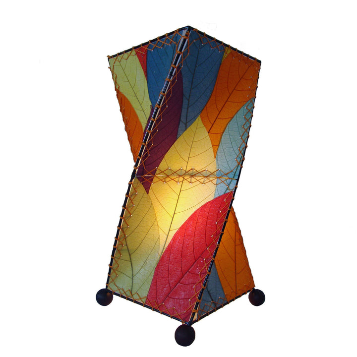 Twist Multicolor Table Lamp, Shade Made of Cocoa Leaves