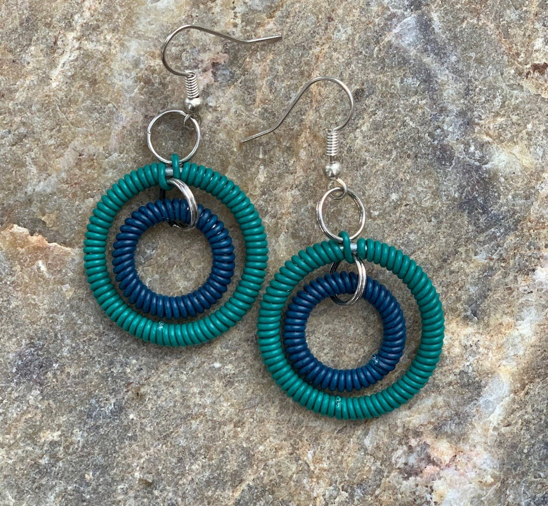 Double Ring Earrings Telephone Wire