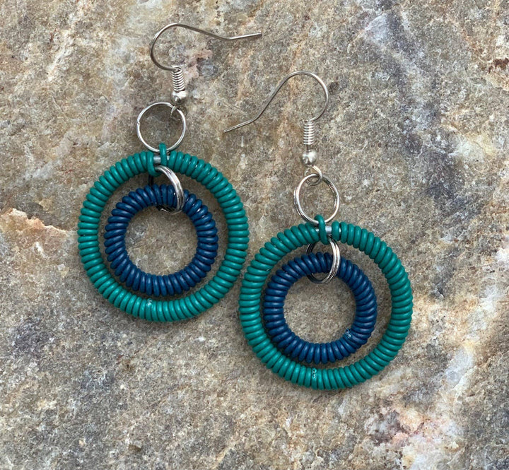 Double Ring Earrings Telephone Wire