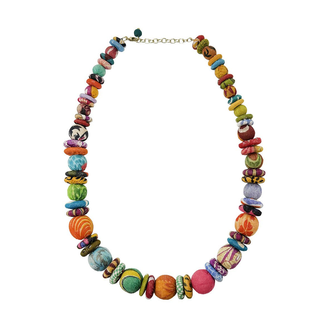 Kantha Button Necklace