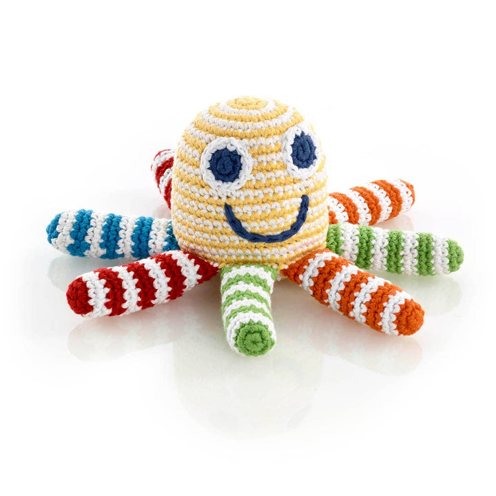 Octopus Rainbow Plush Organic Rattle