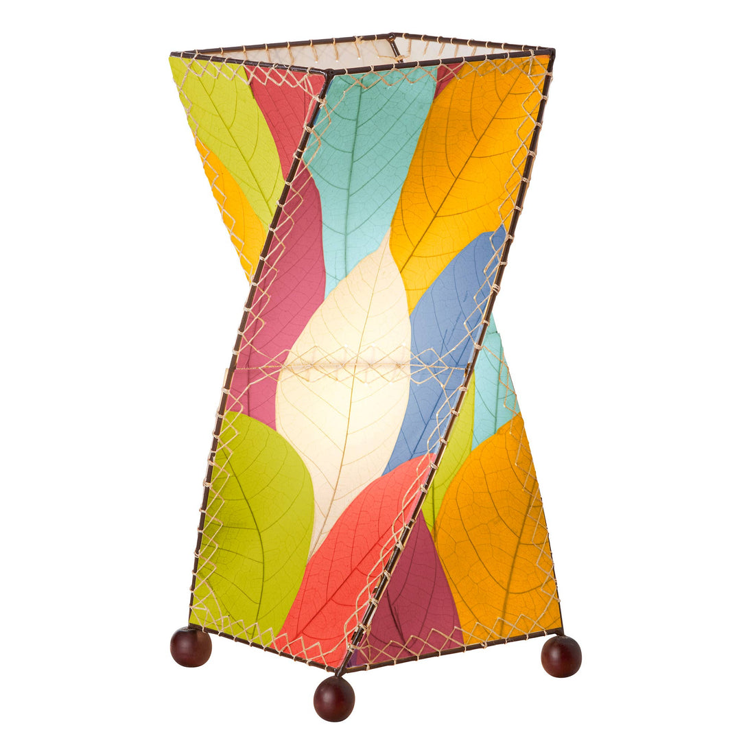 Twist Multicolor Table Lamp, Shade Made of Cocoa Leaves