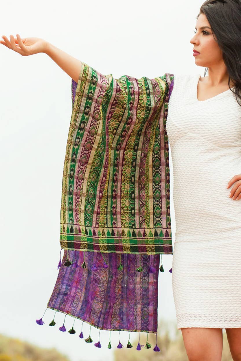 Kantha Silk Sari Scarves Assorted