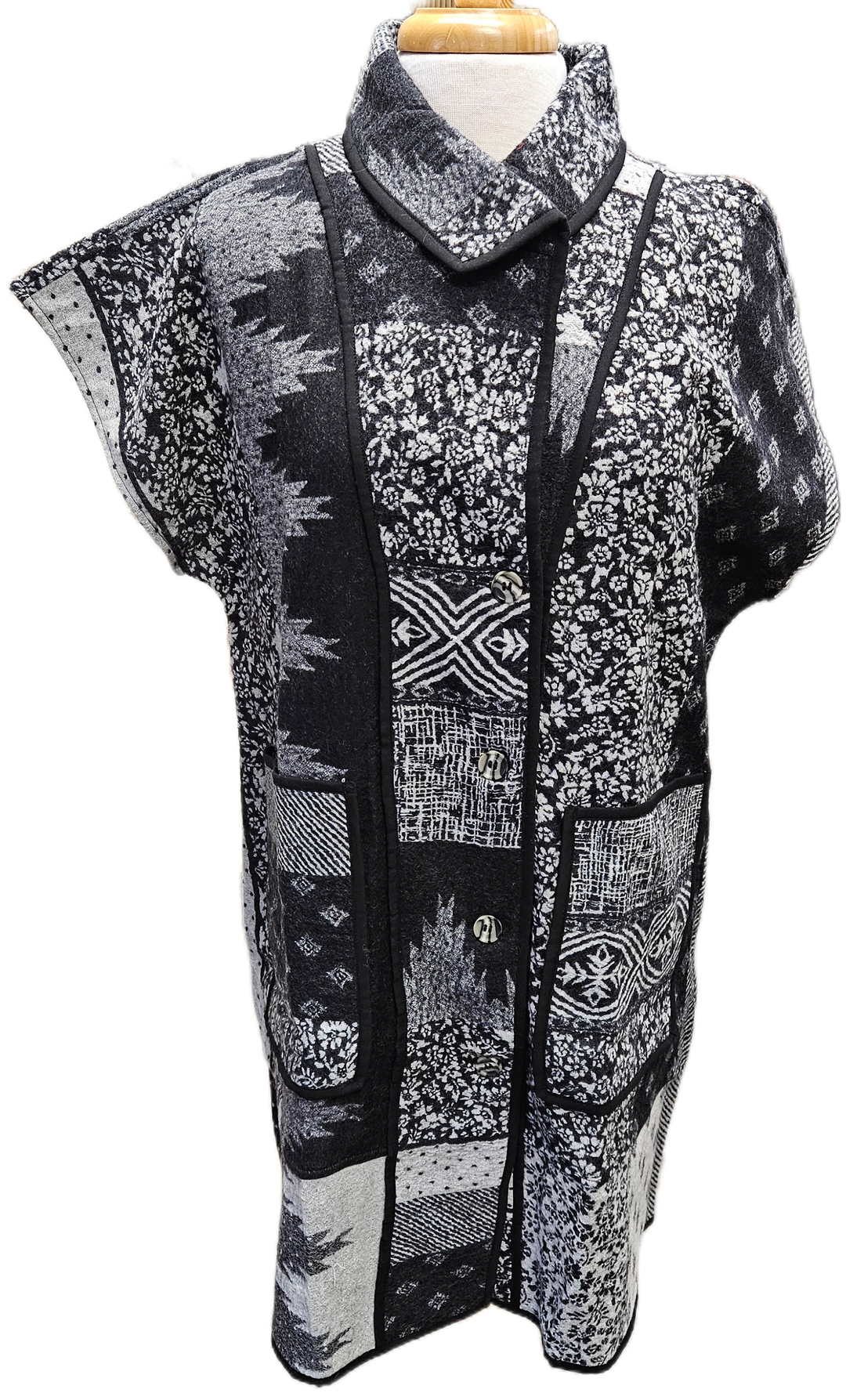 Reversible Merino Wool Khampa Vest