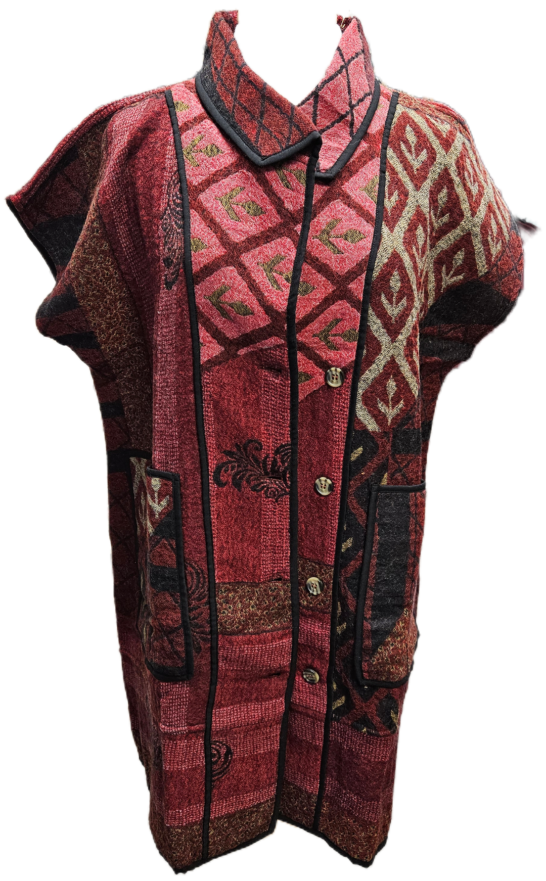 Reversible Merino Wool Khampa Vest