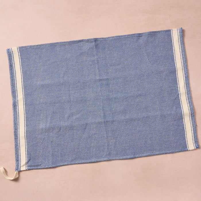 Matbakh Cotton Tea Towel - Blue with Tan