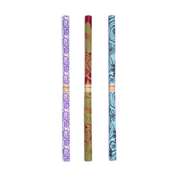 Recycled Paper Gift Wrap Single Rolls-Assorted Eco Friendly