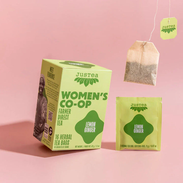 Lemon Ginger Tea 16 Tea Bags Organic JusTea