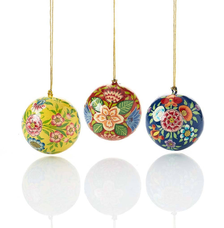 Kashmiri Ball Ornaments - Set of 3