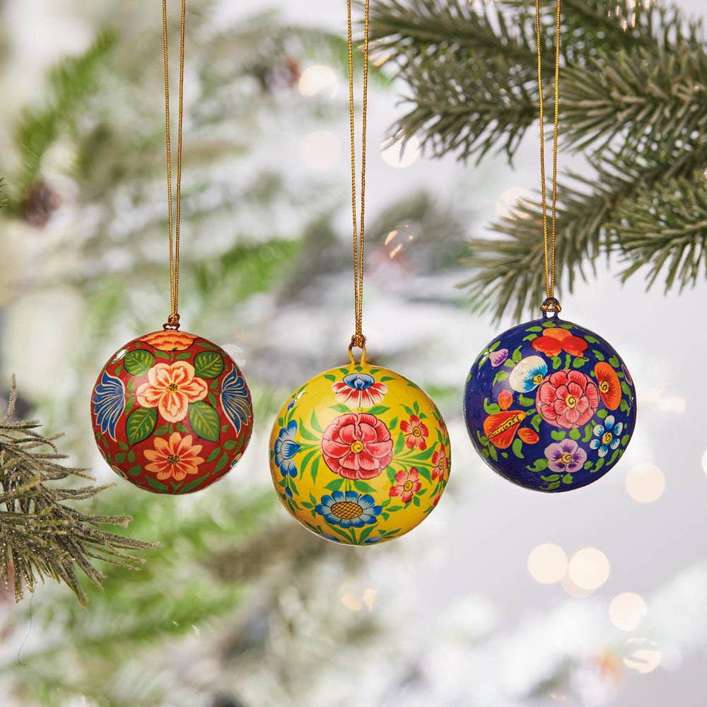 Kashmiri Ball Ornaments - Set of 3