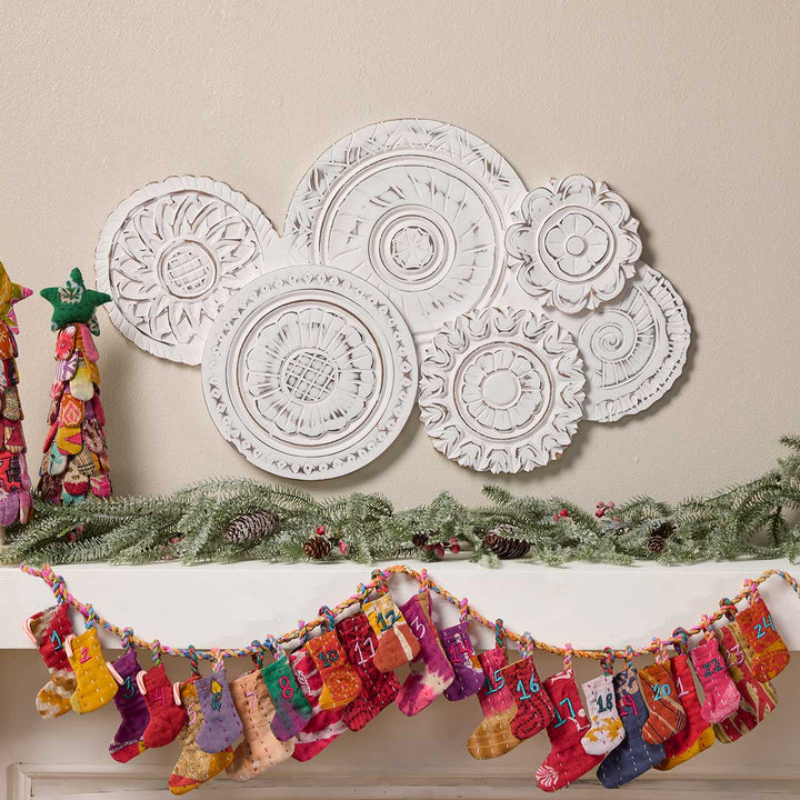 Upcycled Sari Advent Garland