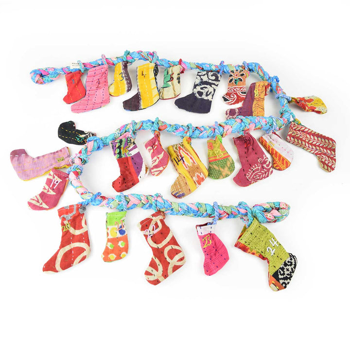 Upcycled Sari Advent Garland