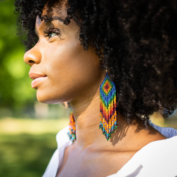 Rainbow Xl Beaded Earring