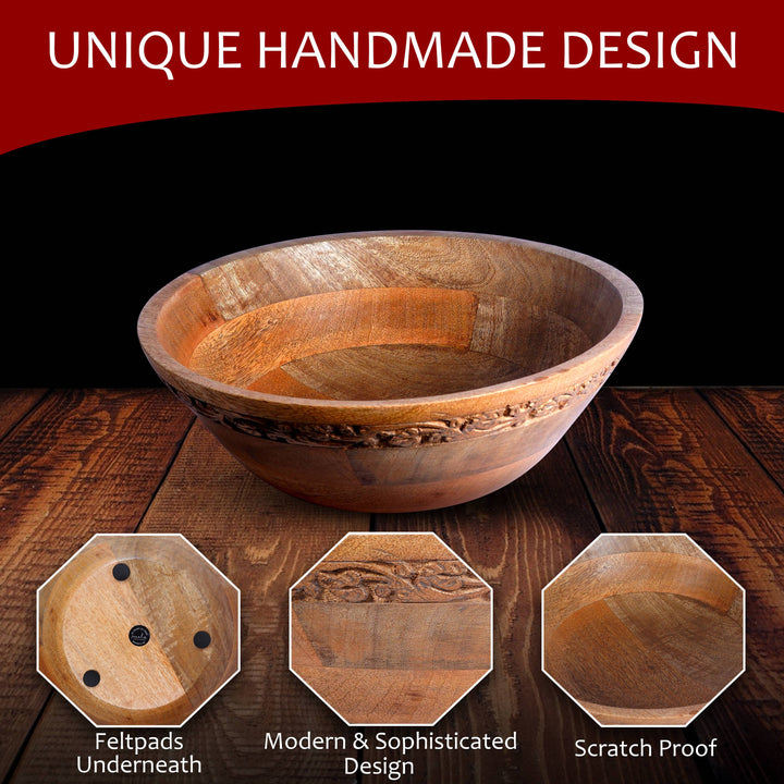Jasmine Burnt Wood Decorative Bowl - Large