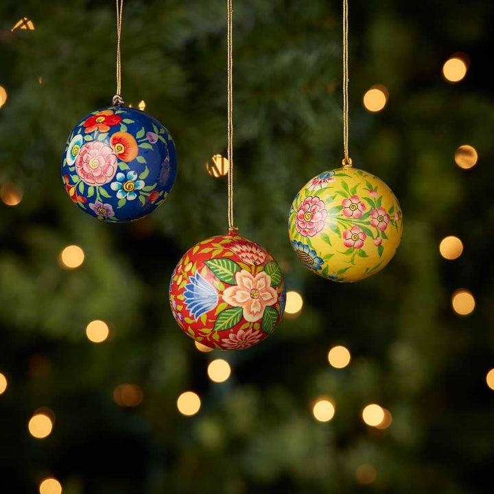 Kashmiri Ball Ornaments - Set of 3