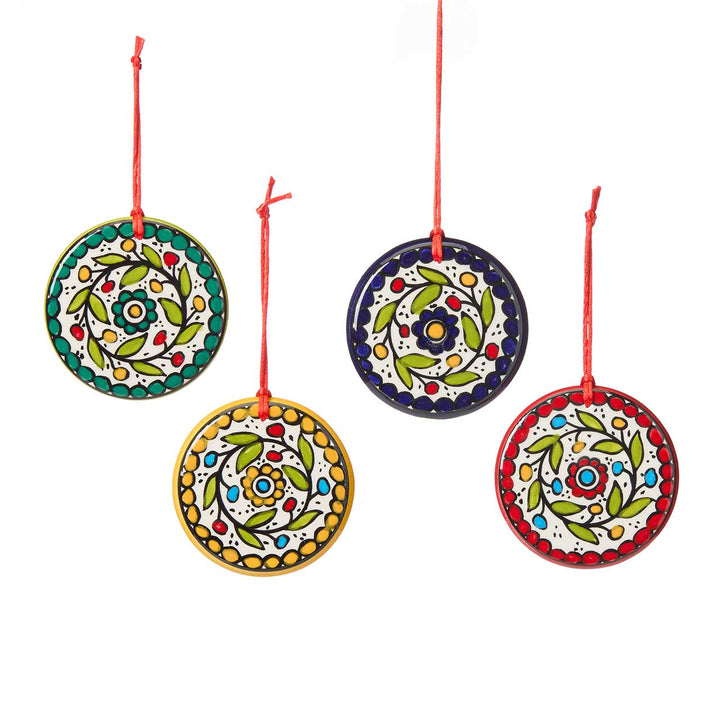 West Bank Floral Ornaments - Set of 4