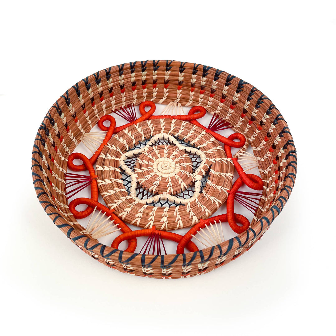 Cristina Orange Pine Needle Basket
