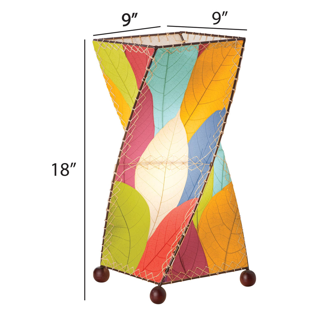 Twist Multicolor Table Lamp, Shade Made of Cocoa Leaves
