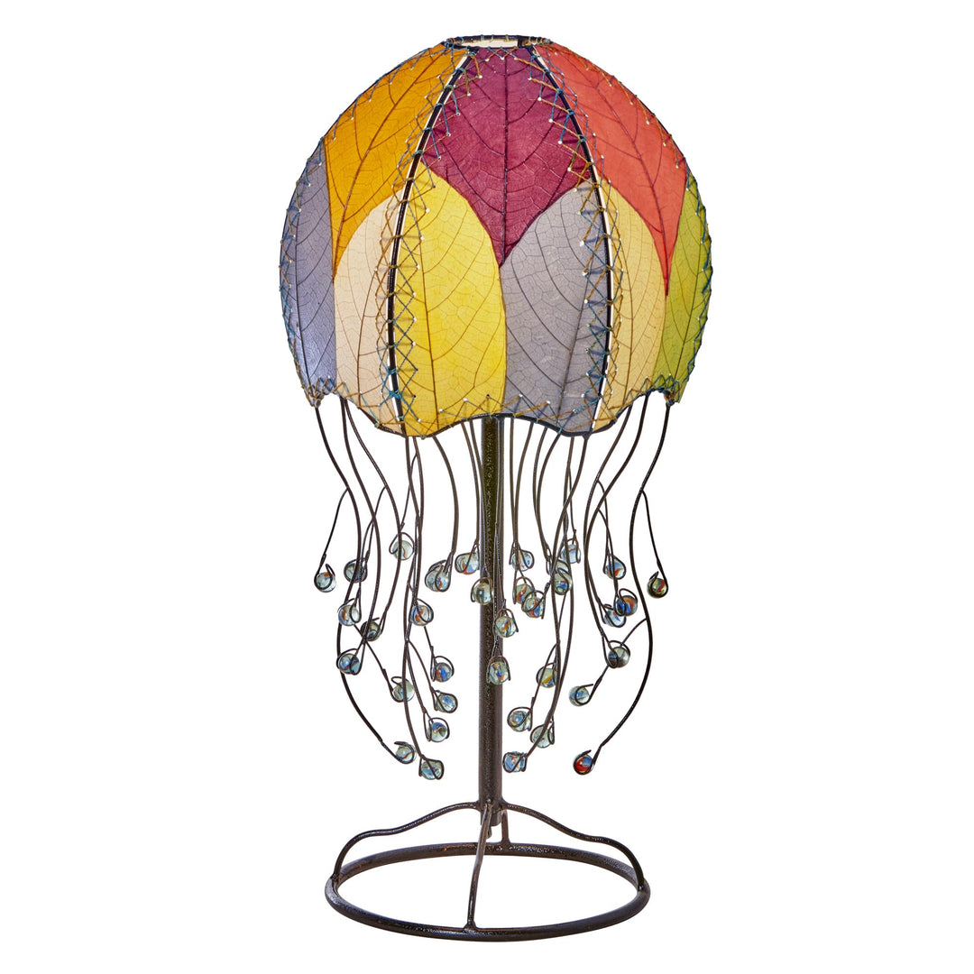 Jellyfish Table Lamp Multi Color, Shade Made of Cocoa Leaves