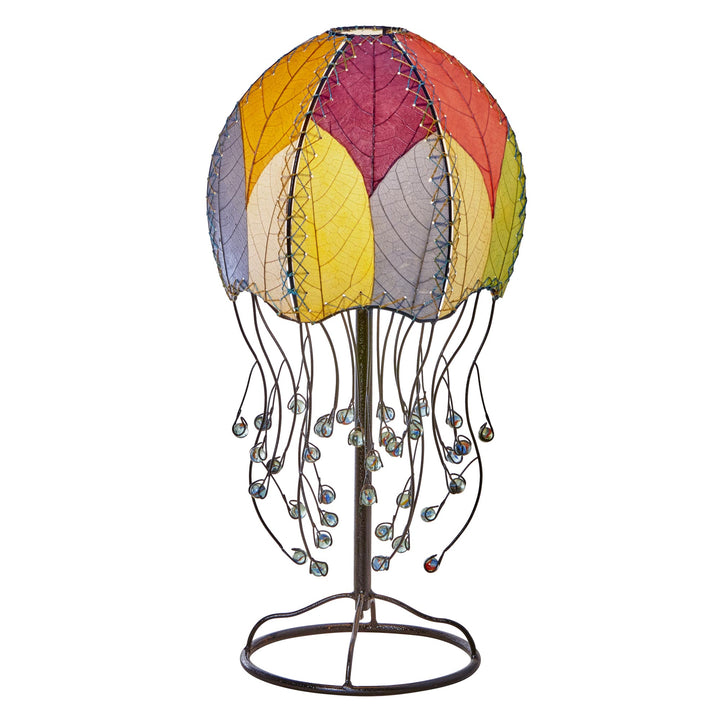 Jellyfish Table Lamp Multi Color, Shade Made of Cocoa Leaves