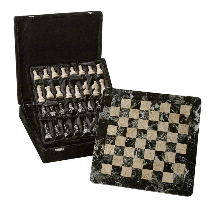 Mountainside Chess Set - Zebra and Coral Stones