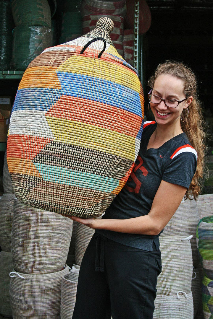 Rainbow Herringbone Storage Basket X-Large