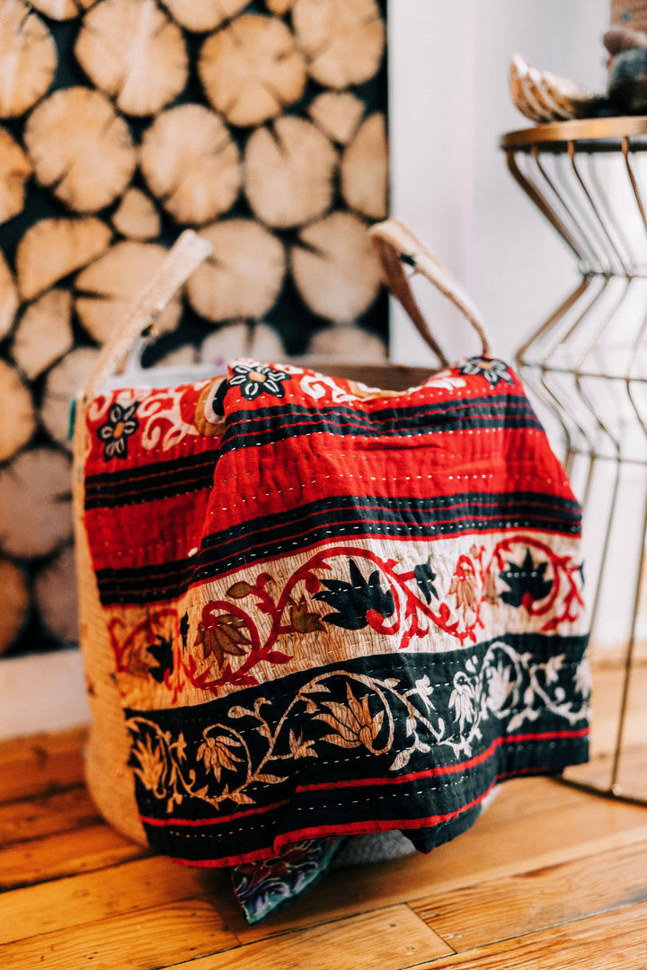 Upcycled Sari Cotton Throw 84"x38" Assorted