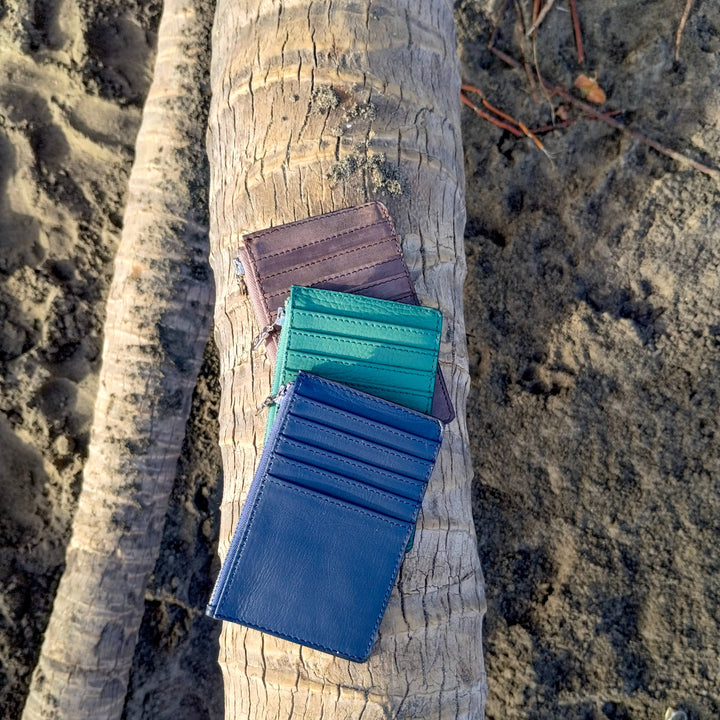 Zippered Leather Card Wallet
