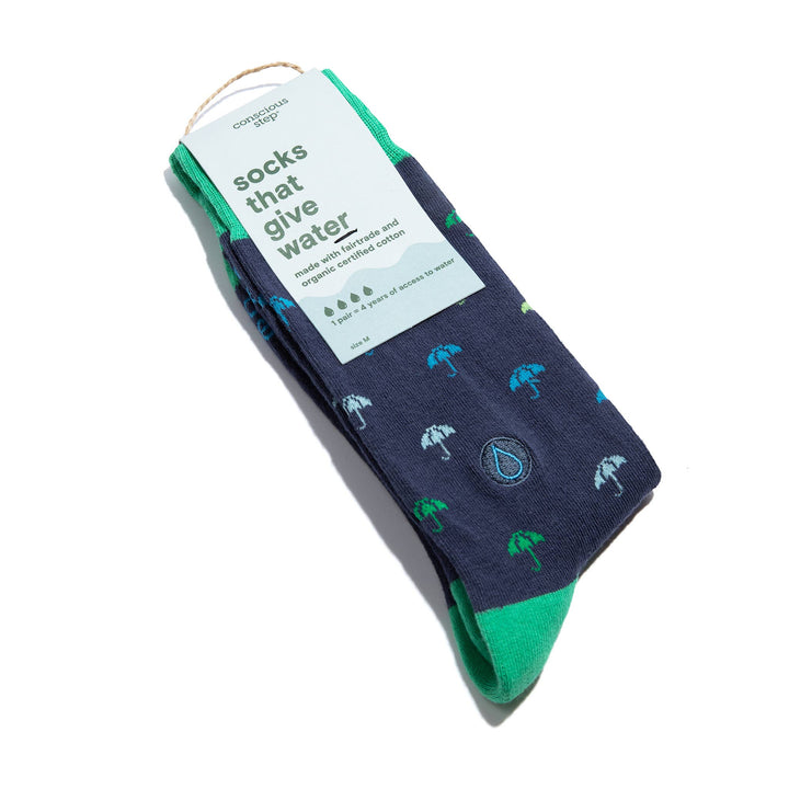 Socks that Give Water Navy Umbrellas Conscious Step