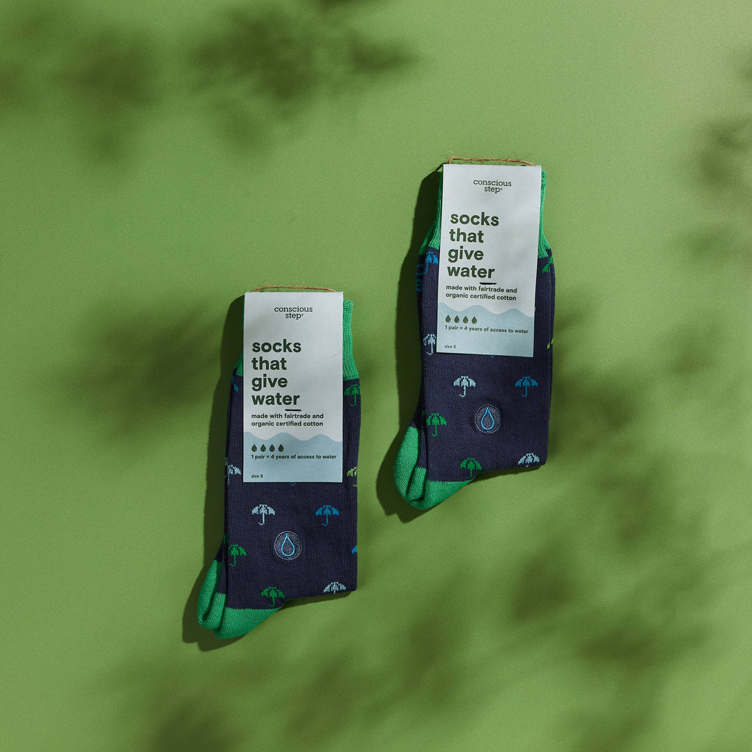Socks that Give Water Navy Umbrellas Conscious Step