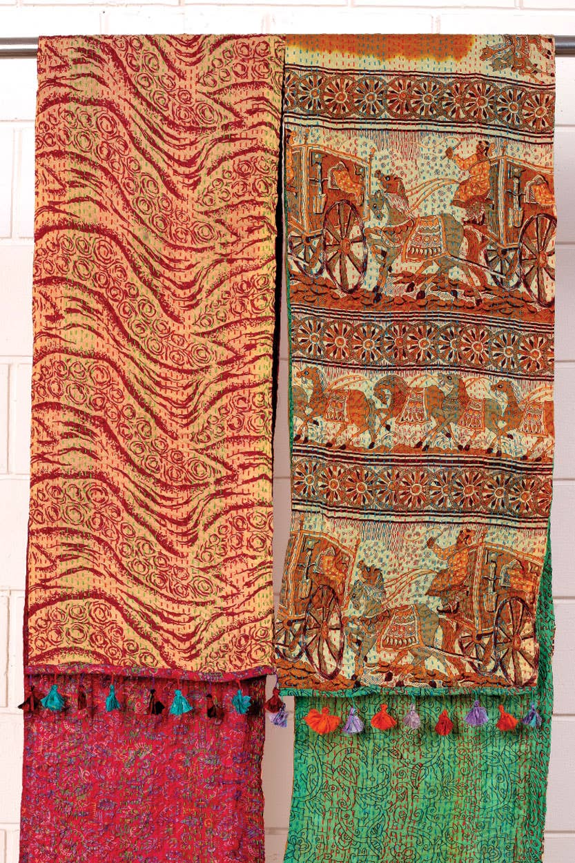 Kantha Silk Sari Scarves Assorted