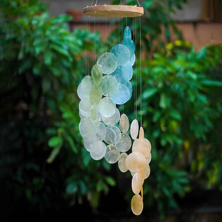Capiz Chime Spiral Wood Top Fresh Mix