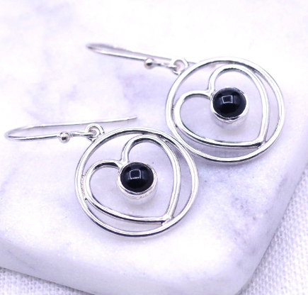 Circleheart Silver Earrings