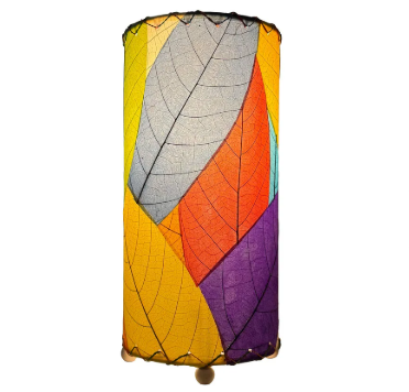 Cocoa Leaf Cylinder 12" Lamp
