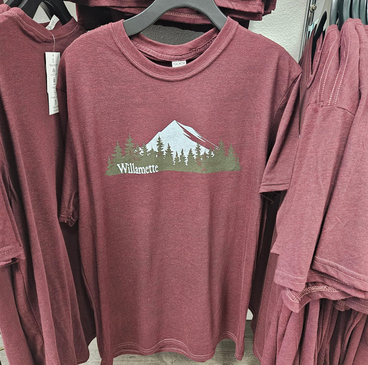 Willamette-Mt Hood Unisex Short Sleeve Triblend Tee - Wine