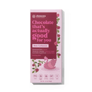 Rose Cardamom 70% Dark Chocolate 1.8oz Organic Elements
