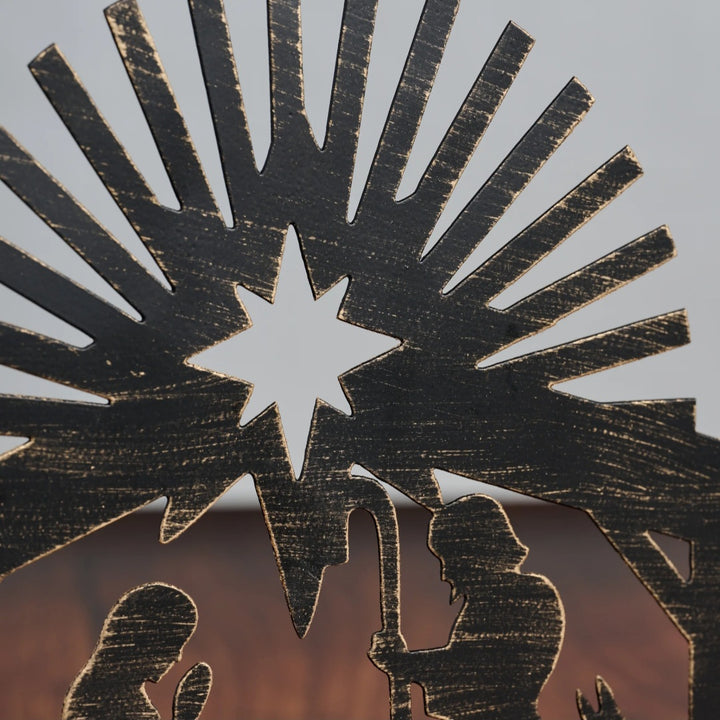 Iron Nativity Candleholder