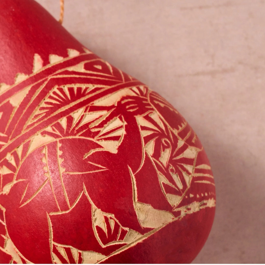 Gourd Nativity Ornament