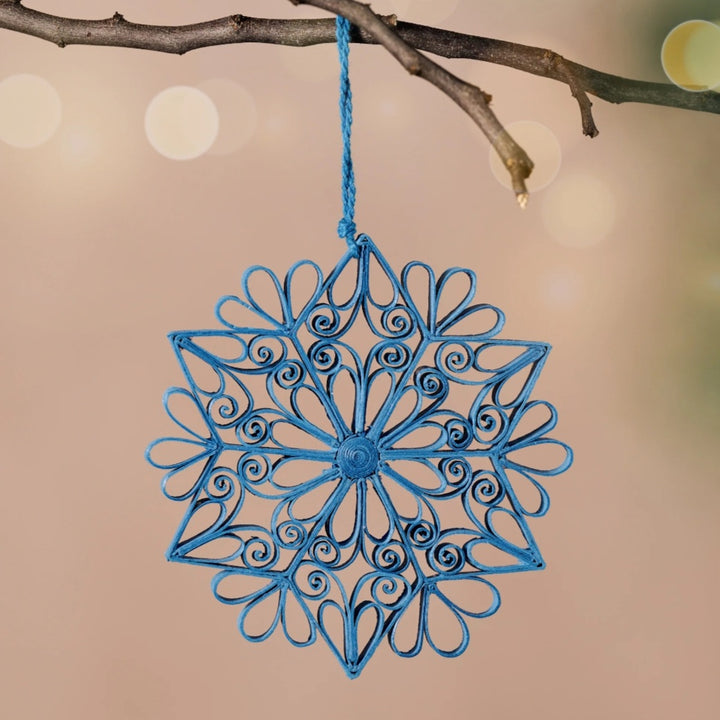 Quilled Blue Snowflake Ornament