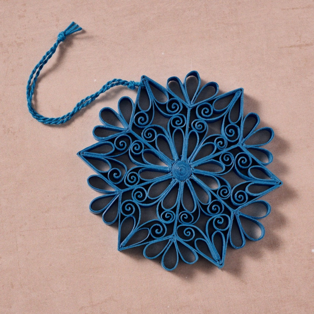 Quilled Blue Snowflake Ornament