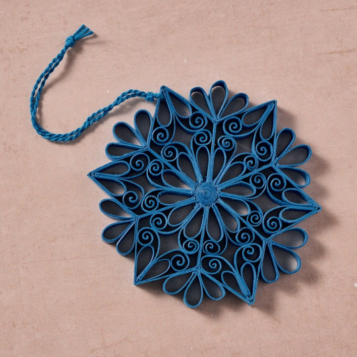 Quilled Blue Snowflake Ornament