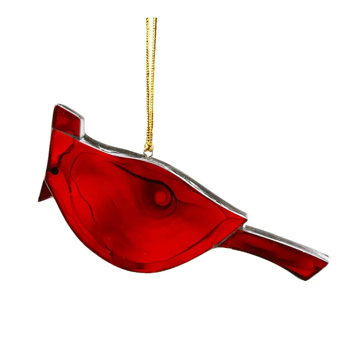 Red Fire Cardinal Glass Ornament