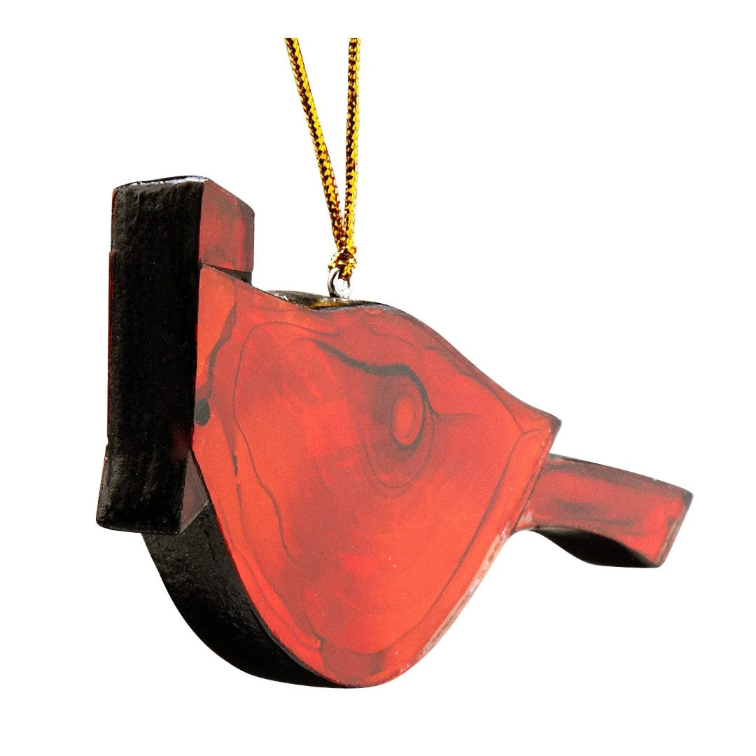 Red Fire Cardinal Glass Ornament