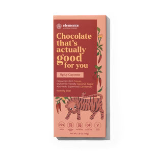 Spicy Cayenne 75% Dark Chocolate 1.8oz Organic Elements